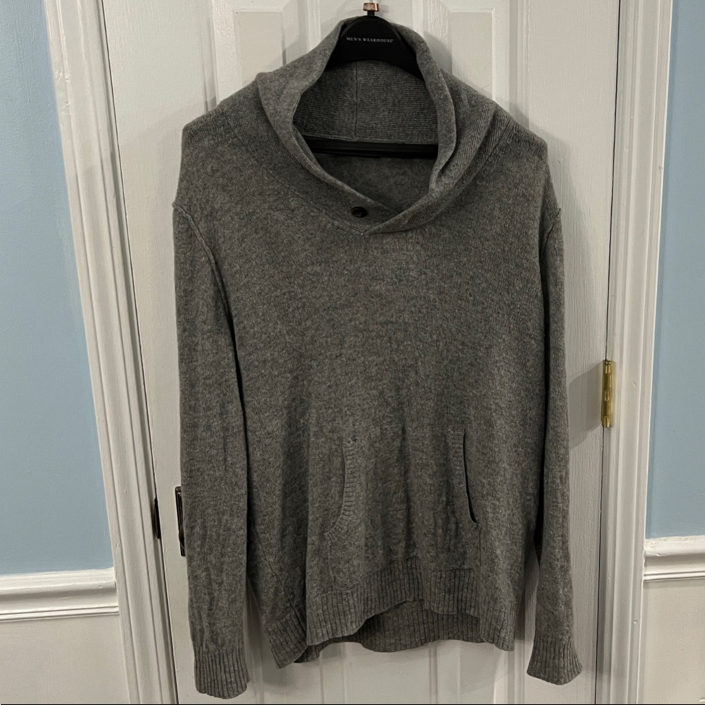 Elegant Gray Turtleneck Sweater for Men